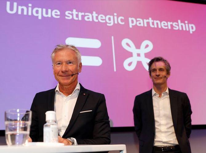 Marc Raisière (CEO de Belfius) et Guillaume Boutin (CEO de Proximus)